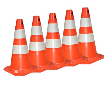 Cones de sinalização de 50 centímetros